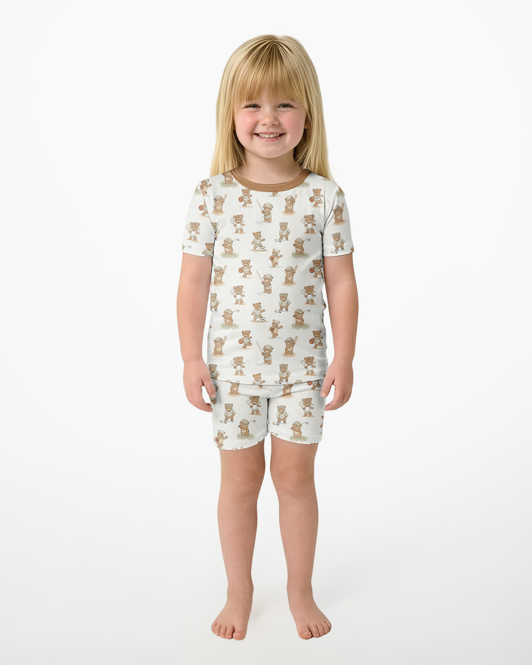 Schlafanzug-Set zweiteilig, kurze Ärmel, kurze Hose, Bambus