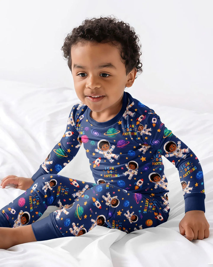 Zweiteiliges Langarm-Pyjama-Set mit Sommerfrüchten
