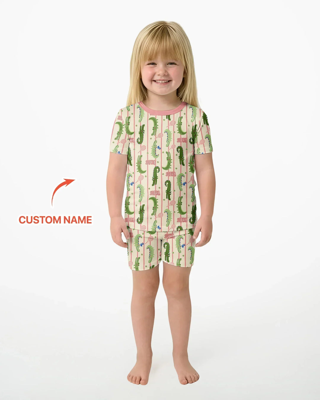 Zweiteiliges Pyjama-Set mit kurzen Ärmeln und Shorts im Sommer-Design