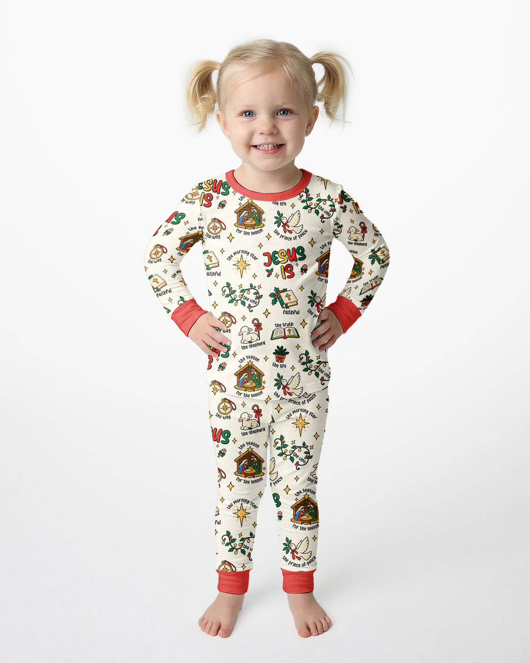 Names of Jesus Bamboo Two Piece Long Sleeve Pajama Set