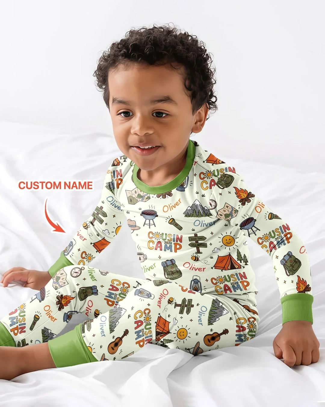 Zweiteiliges Langarm-Pyjama-Set mit Sommerfrüchten