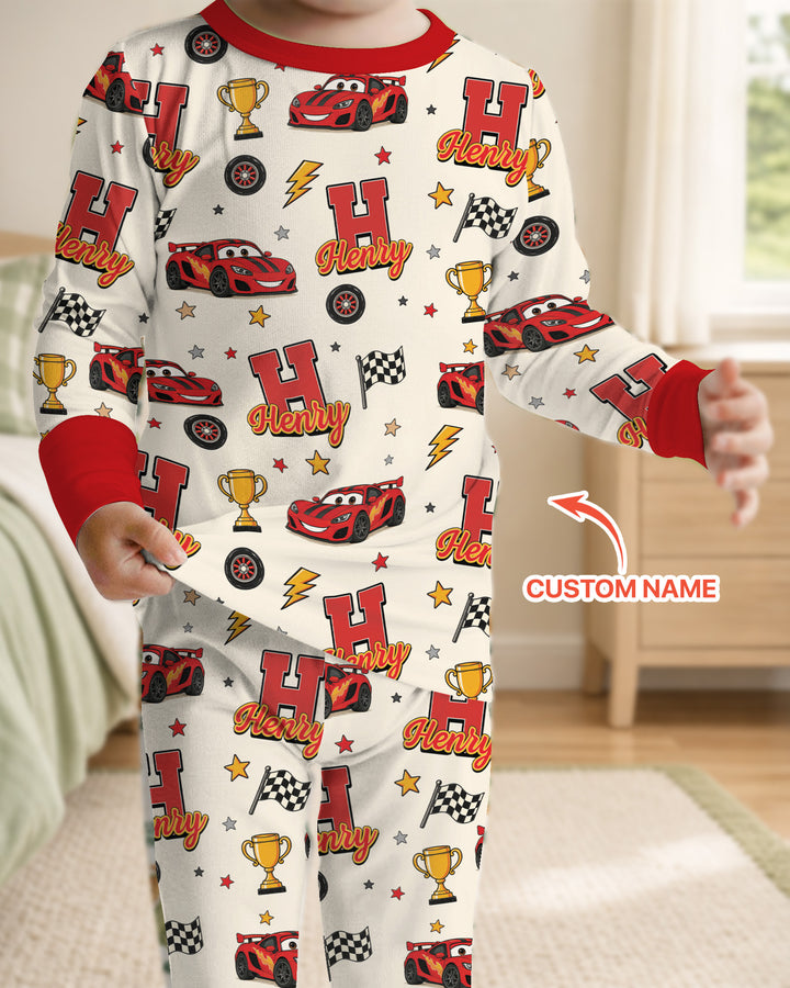 Funny Fast Car Bamboo Two Piece Long Sleeve Pajama Set