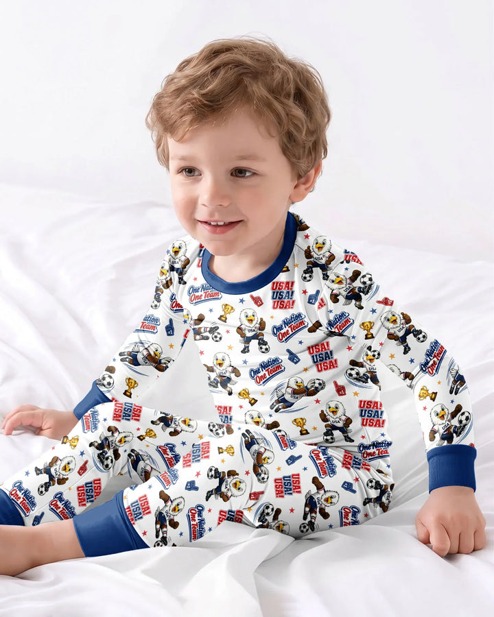 Zweiteiliges Langarm-Pyjama-Set mit Sommerfrüchten