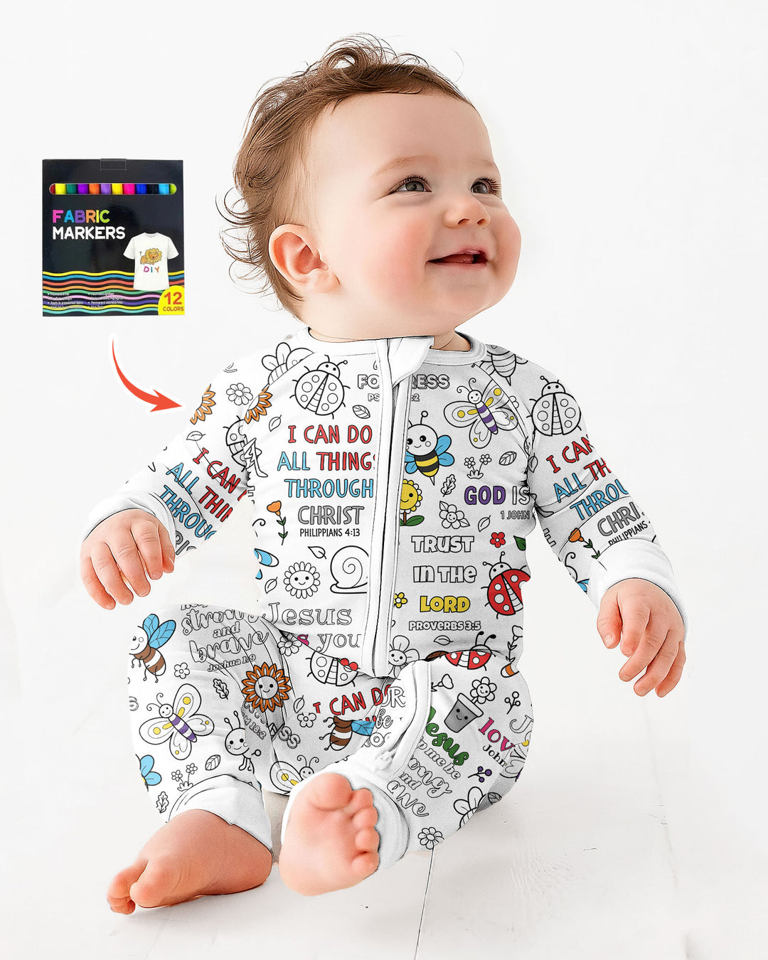 Joyful Garden Bible Verse Colorable Bamboo Convertible Zippy