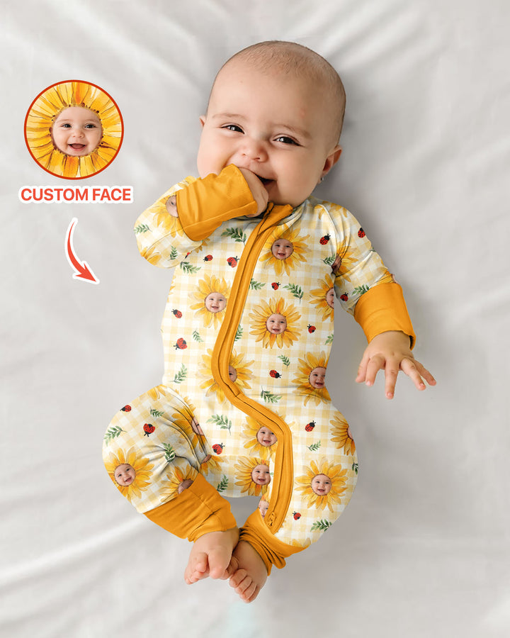 Gerippte Babykleidung mit individuellem Foto - Weich &amp; Skizzenhaft