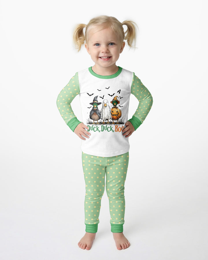 Duck Duck Boo Bamboo Two Piece Long Sleeve Pajama Set