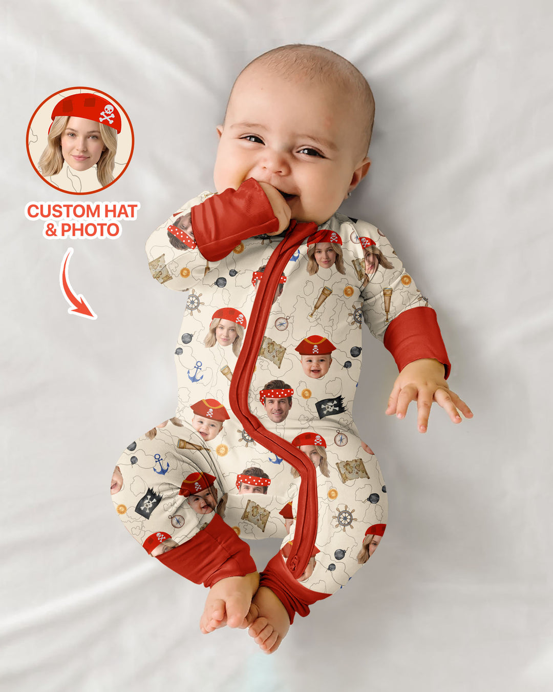Gerippte Babykleidung mit individuellem Foto - Weich &amp; Skizzenhaft