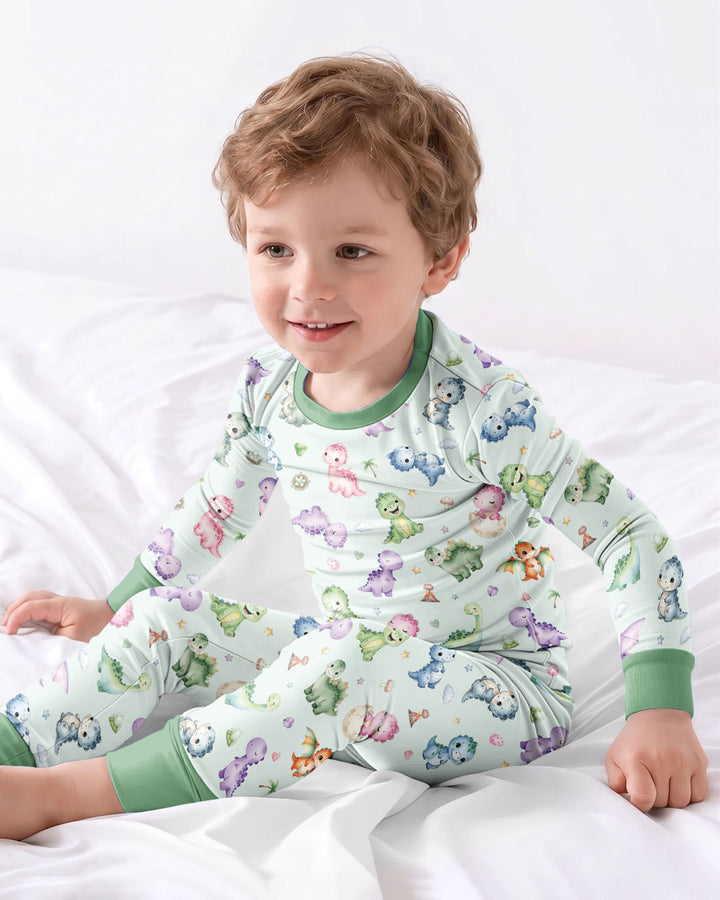 Kawaii Teddy Bamboo Two Piece Long Sleeve Pajama Set