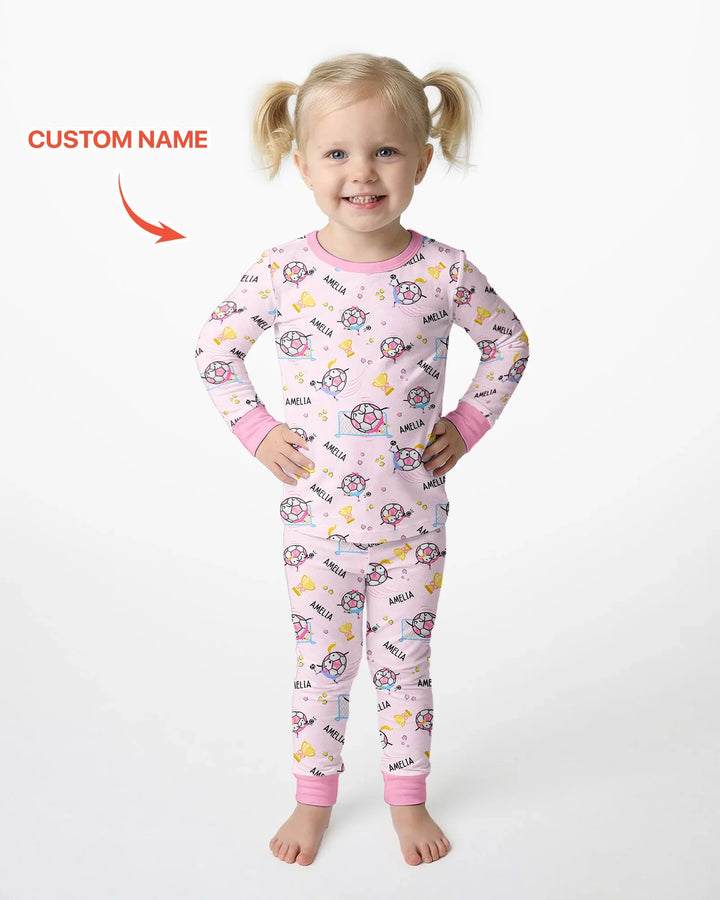 Zweiteiliges Langarm-Pyjama-Set mit Sommerfrüchten