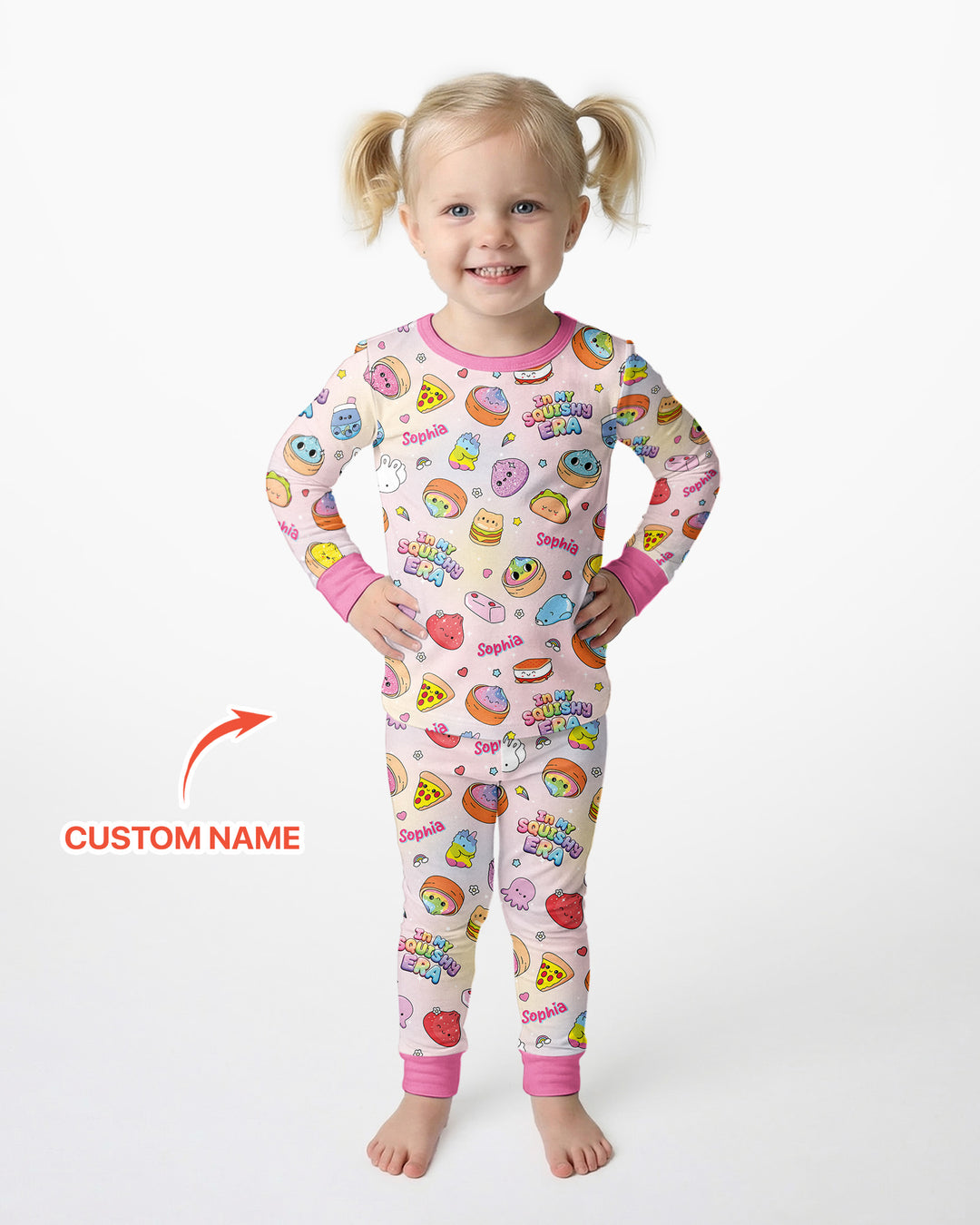 Custom Name In My Squishy Era Bamboo Two Piece Long Sleeve Pajama Set