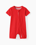 Crimson Bamboo Shorty Zippered Romper