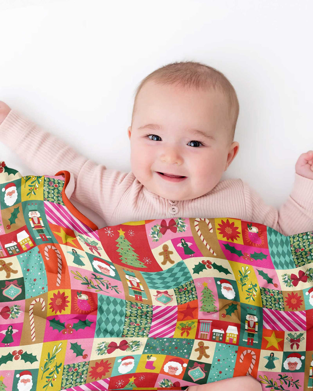 Maximalist Christmas Collage Bamboo Blanket