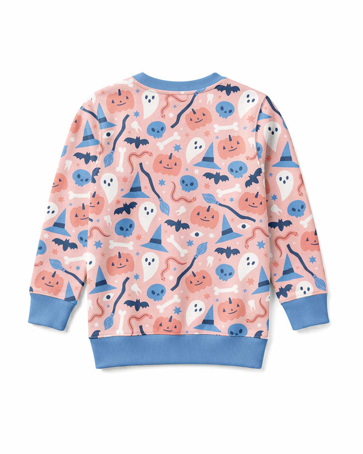 Pastel Pumpkins Skulls And Witch Craft Bamboo Crewneck Sweatshirt