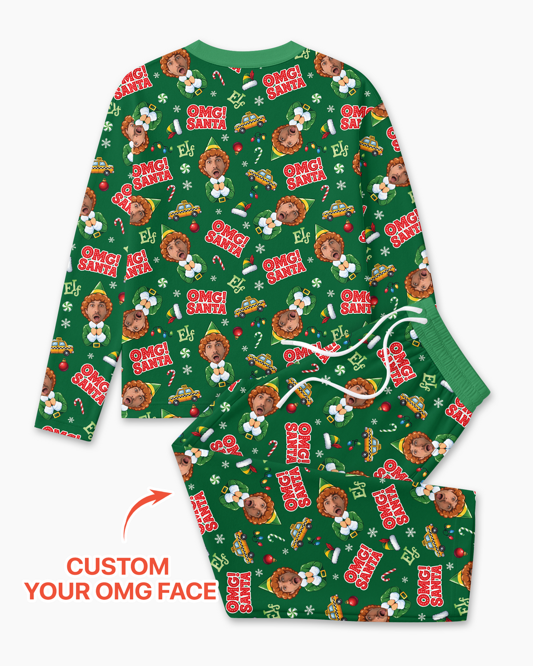 Custom Image OMG Santa Bamboo Men's Pajama Set