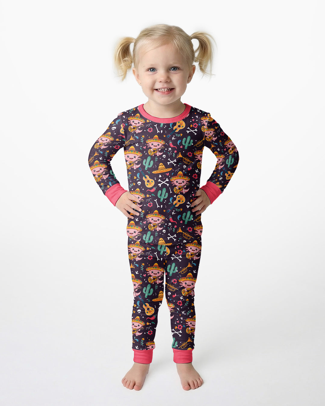 Axolotl Fiesta Bamboo Two Piece Long Sleeve Pajama Set
