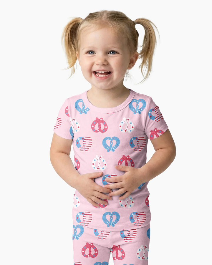 Zweiteiliges, kurzärmliges Pyjama-Set mit Marienkäfern
