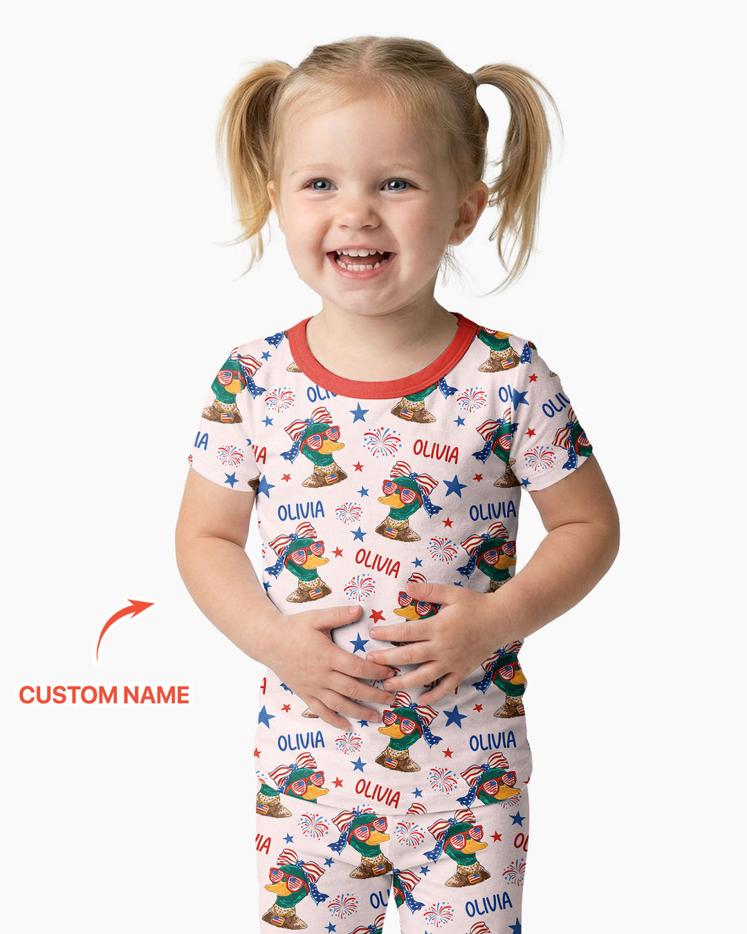 Zweiteiliges, kurzärmliges Pyjama-Set mit Marienkäfern