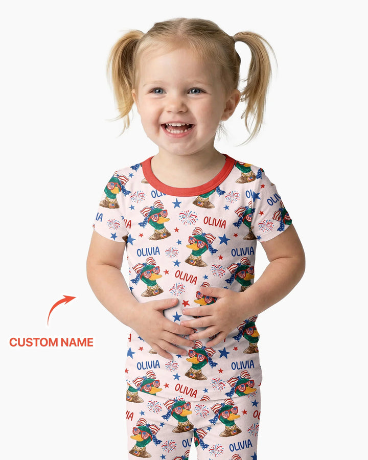 Zweiteiliges, kurzärmliges Pyjama-Set mit Marienkäfern