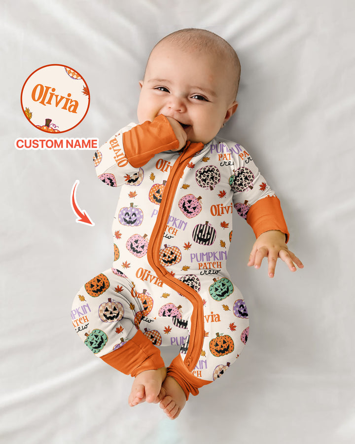 Custom Name Pumpkin Patch Crew Bamboo Convertible Zippy