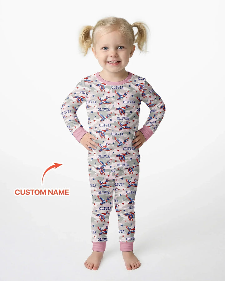 Zweiteiliges Langarm-Pyjama-Set mit Sommerfrüchten
