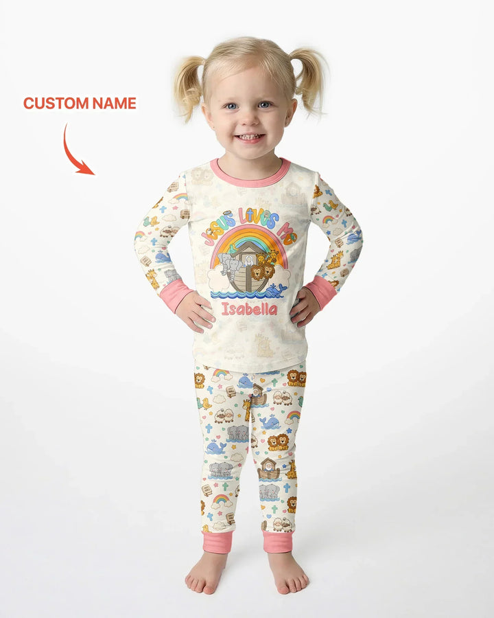 Zweiteiliges Langarm-Pyjama-Set mit Sommerfrüchten