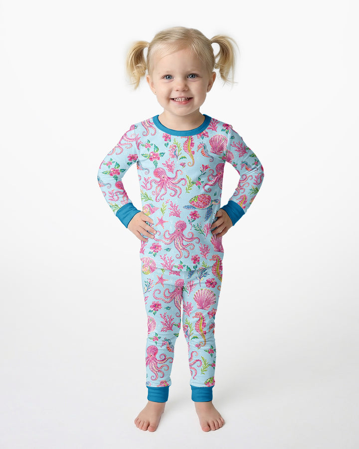 Preppy Palm Beach Bamboo Two Piece Long Sleeve Pajama Set