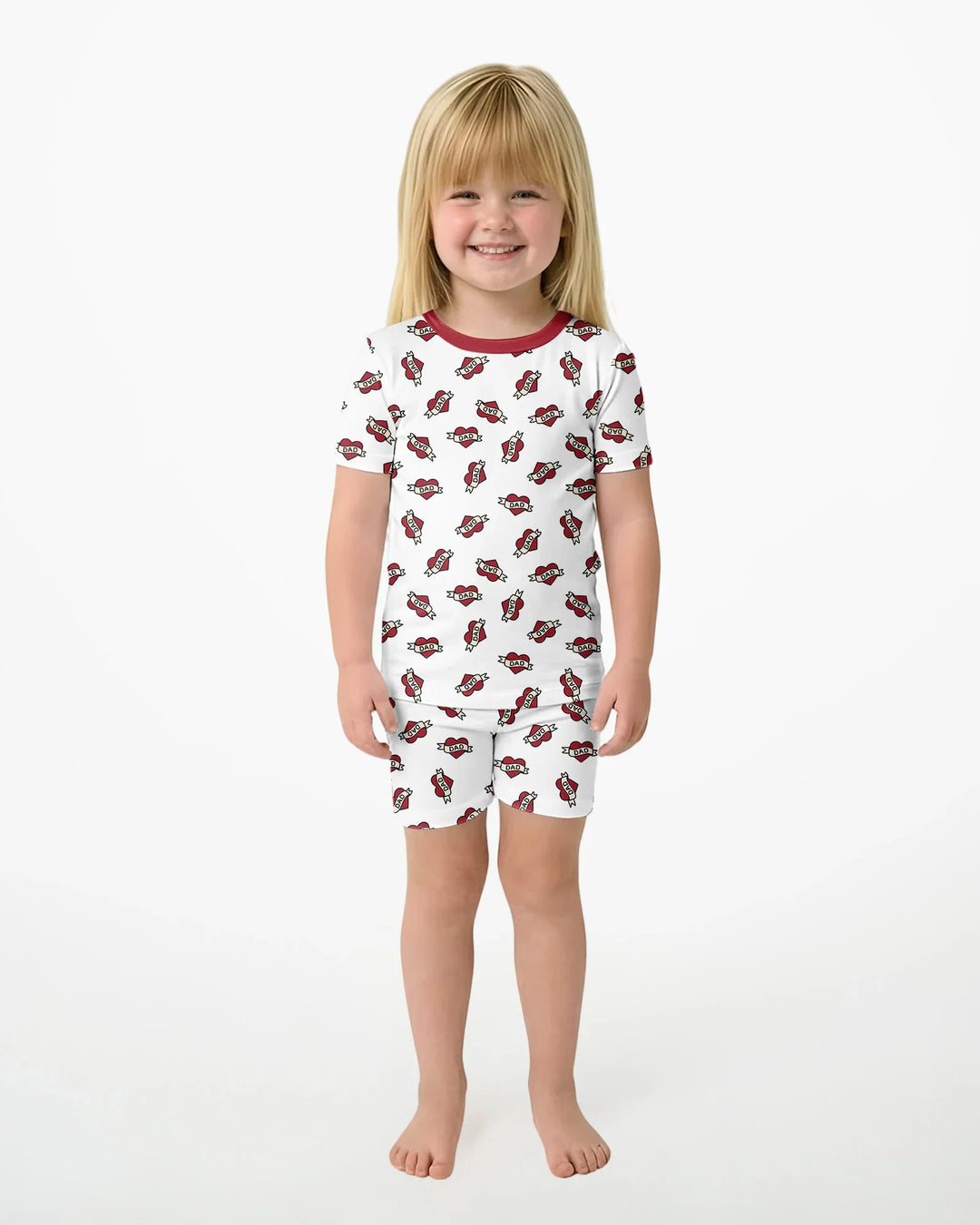 Template Zweiteiliges Pyjama-Set mit kurzen Ärmeln und Shorts