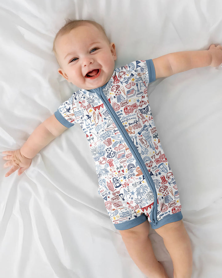 Liberty Doodle 250th Family Matching Bamboo Shorty Zippy