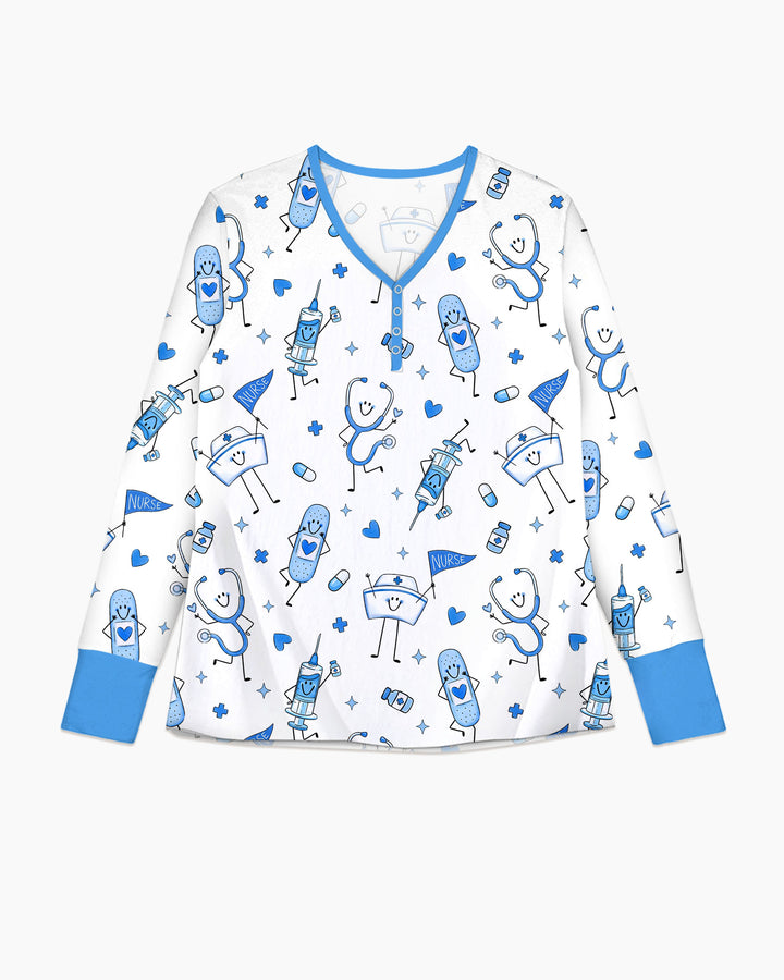 Familien-Pyjama-Set aus Bambus für Damen mit Küsten-Charme
