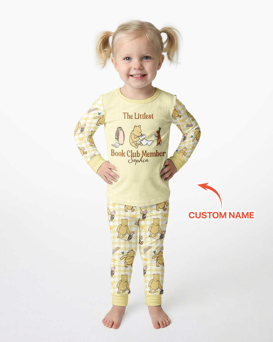 Custom Name Littlest Book Club Member Bamboo Two Piece Long Sleeve Pajama Set