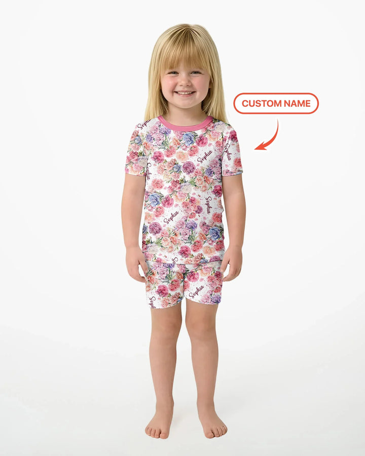 Zweiteiliges Pyjama-Set mit kurzen Ärmeln und Shorts im Sommer-Design