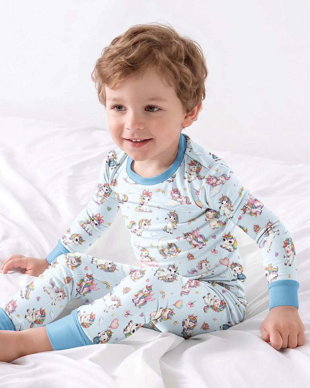 Kawaii Teddy Bamboo Two Piece Long Sleeve Pajama Set