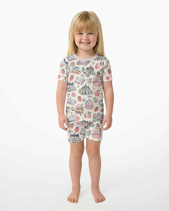 Schlafanzug-Set zweiteilig, kurze Ärmel, kurze Hose, Bambus