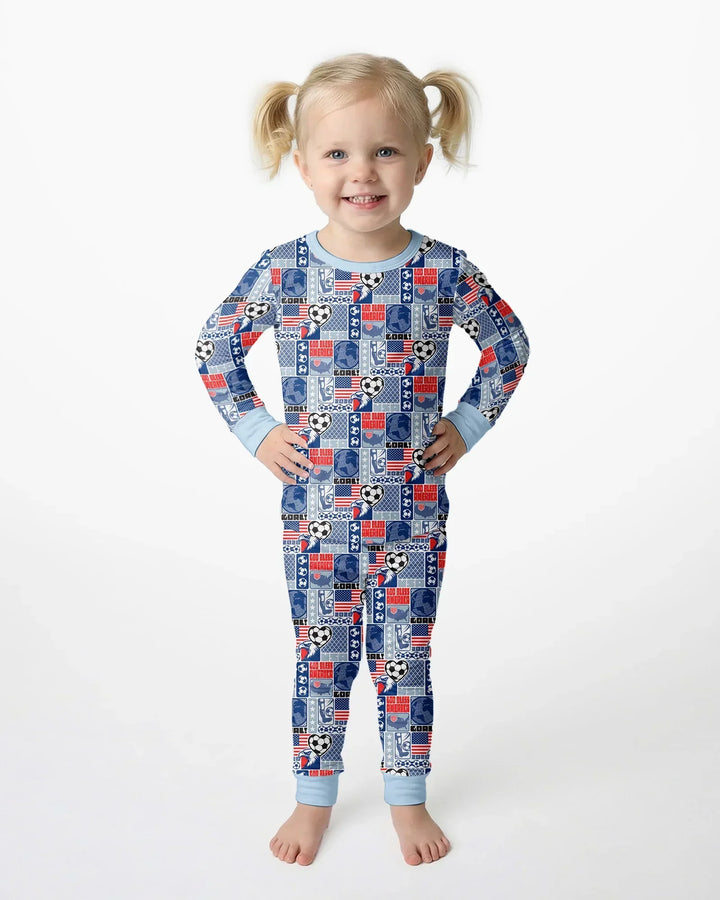 Zweiteiliges Langarm-Pyjama-Set mit Sommerfrüchten