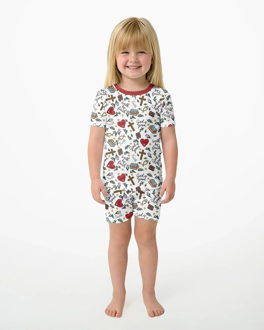 Schlafanzug-Set zweiteilig, kurze Ärmel, kurze Hose, Bambus