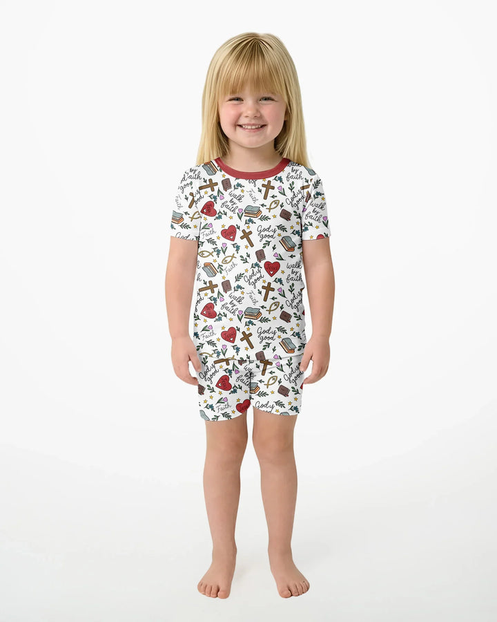 Schlafanzug-Set zweiteilig, kurze Ärmel, kurze Hose, Bambus