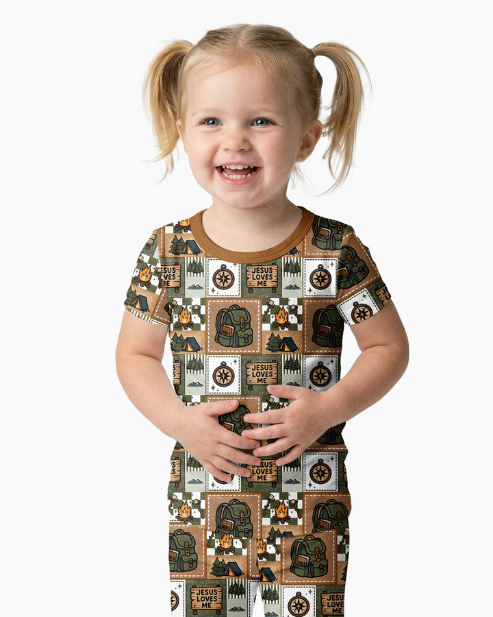 Zweiteiliges, kurzärmliges Pyjama-Set mit Marienkäfern