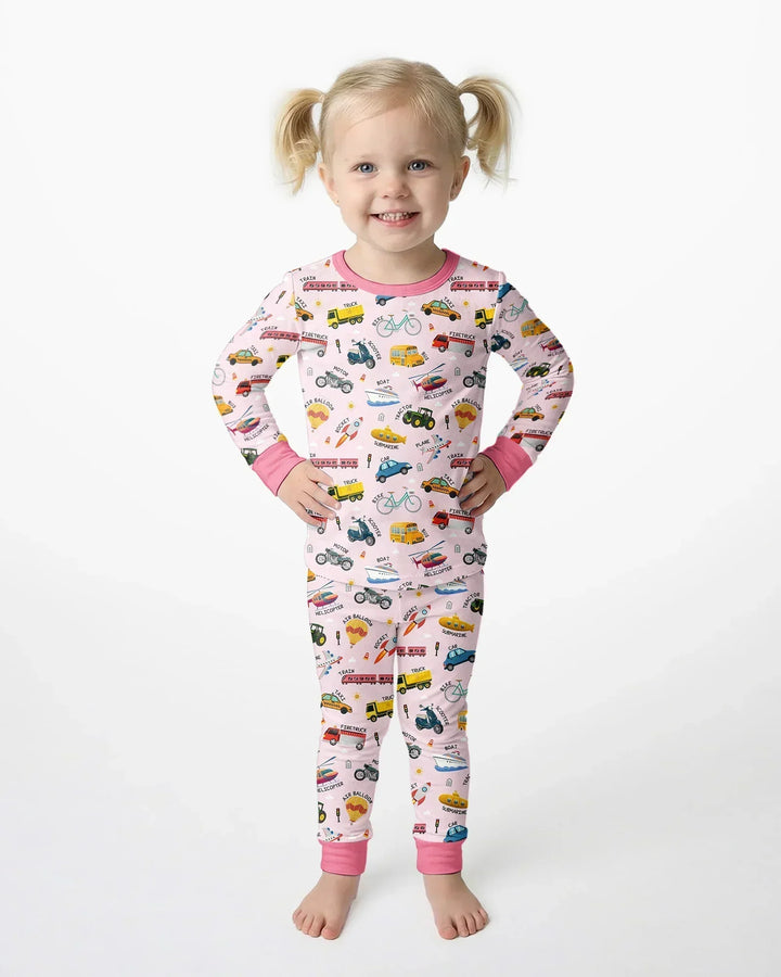 Zweiteiliges Langarm-Pyjama-Set mit Sommerfrüchten