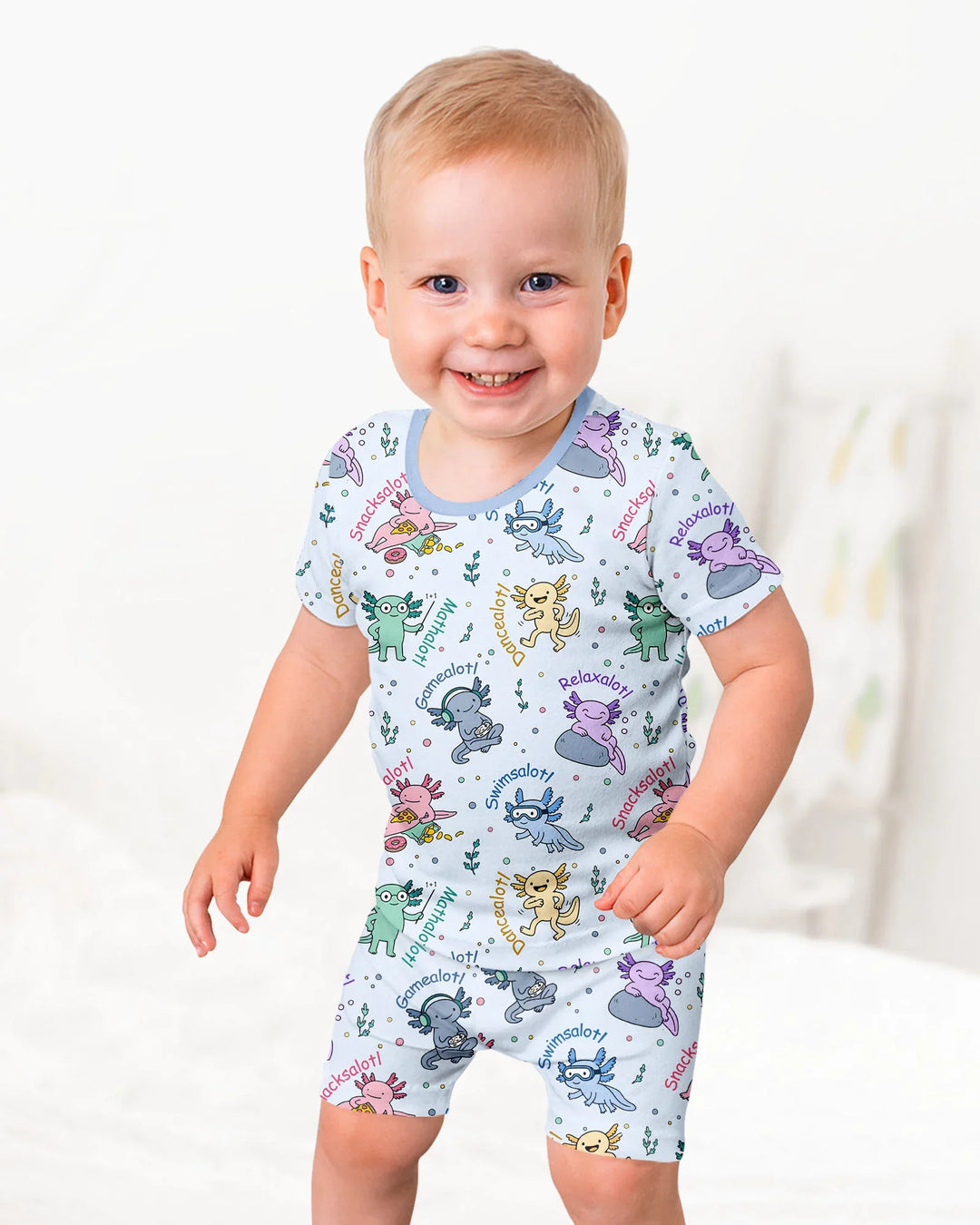 Schlafanzug-Set zweiteilig, kurze Ärmel, kurze Hose, Bambus