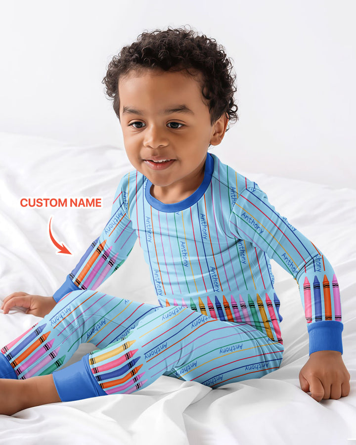 Zweiteiliges Langarm-Pyjama-Set mit Sommerfrüchten