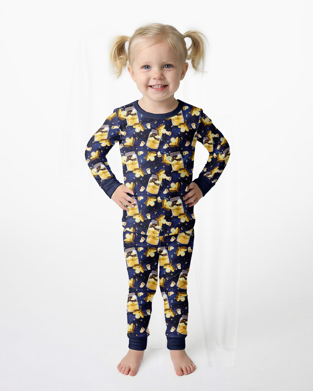 Starry Firefly Magic Family Matching Bamboo Two Piece Long Sleeve Pajama Set