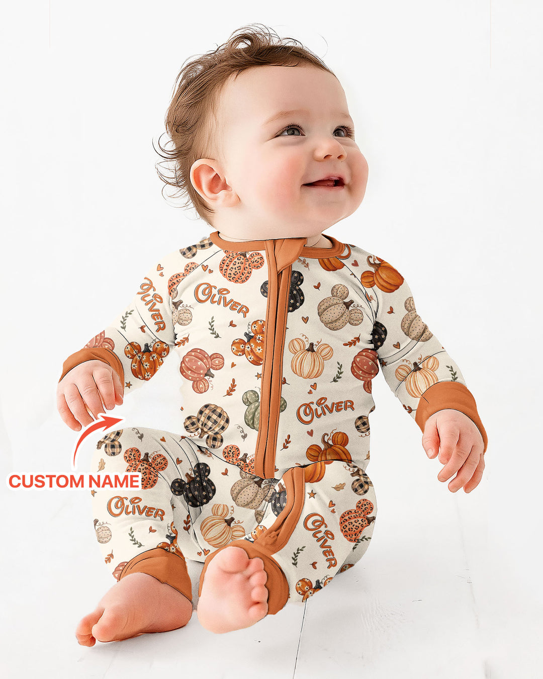 Custom Name Preppy Fall Mouse Bamboo Convertible Zippy