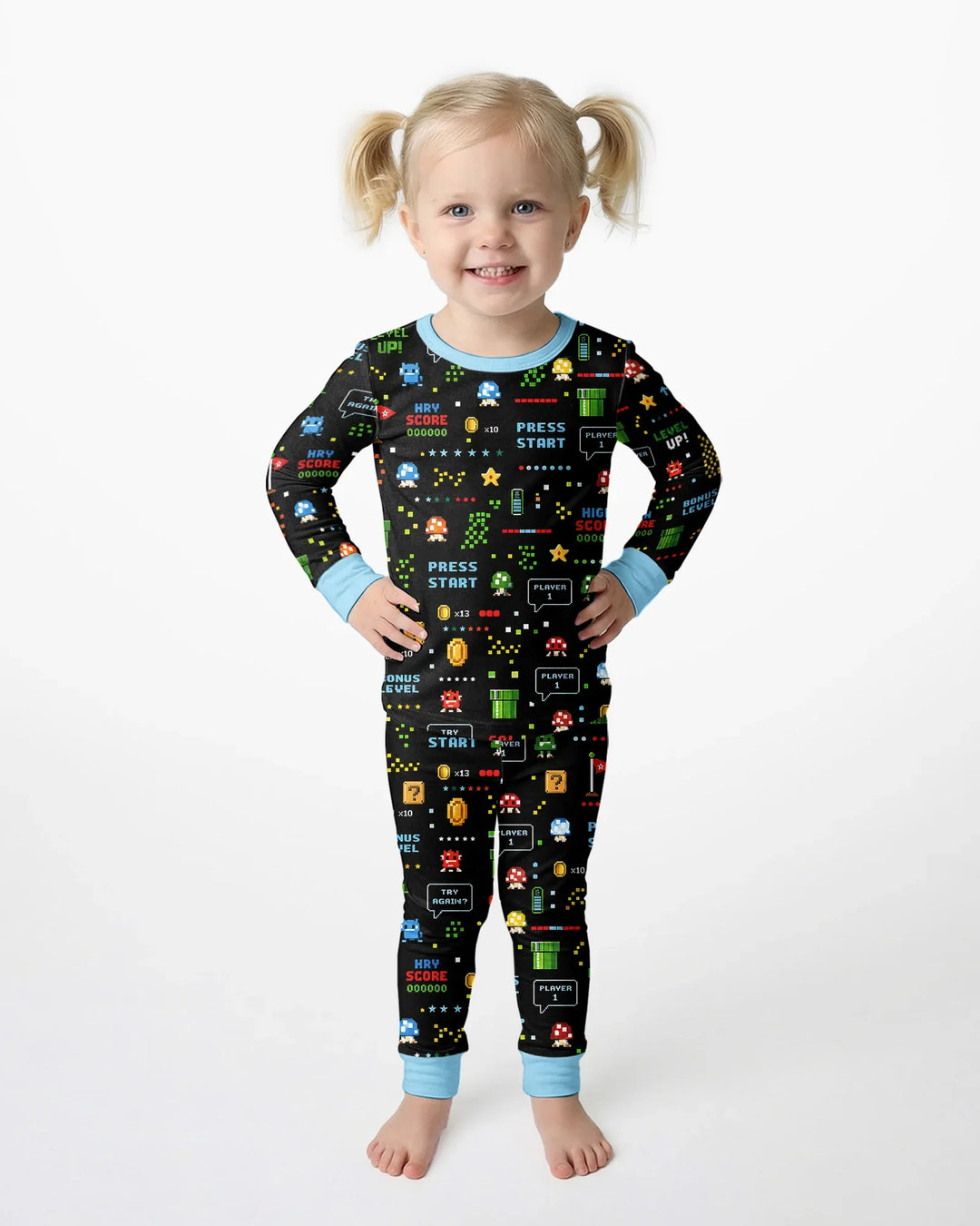 Zweiteiliges Langarm-Pyjama-Set mit Sommerfrüchten