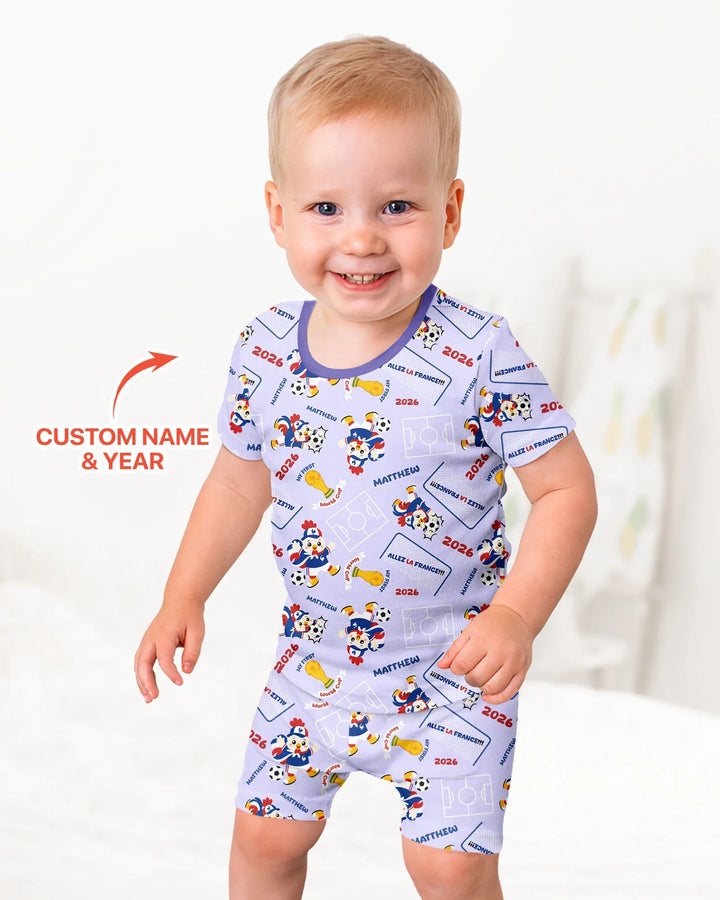 Zweiteiliges Pyjama-Set mit kurzen Ärmeln und Shorts im Sommer-Design