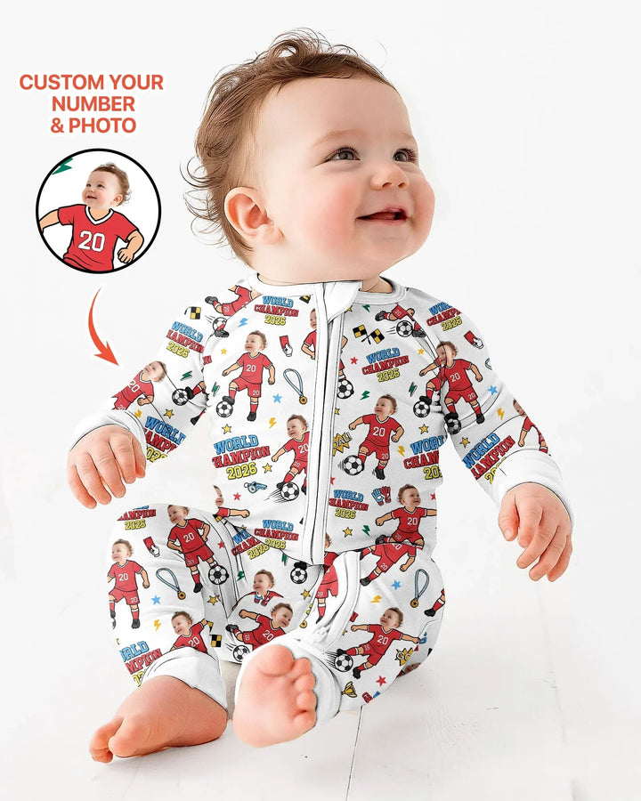 Gerippte Babykleidung mit individuellem Foto - Weich &amp; Skizzenhaft