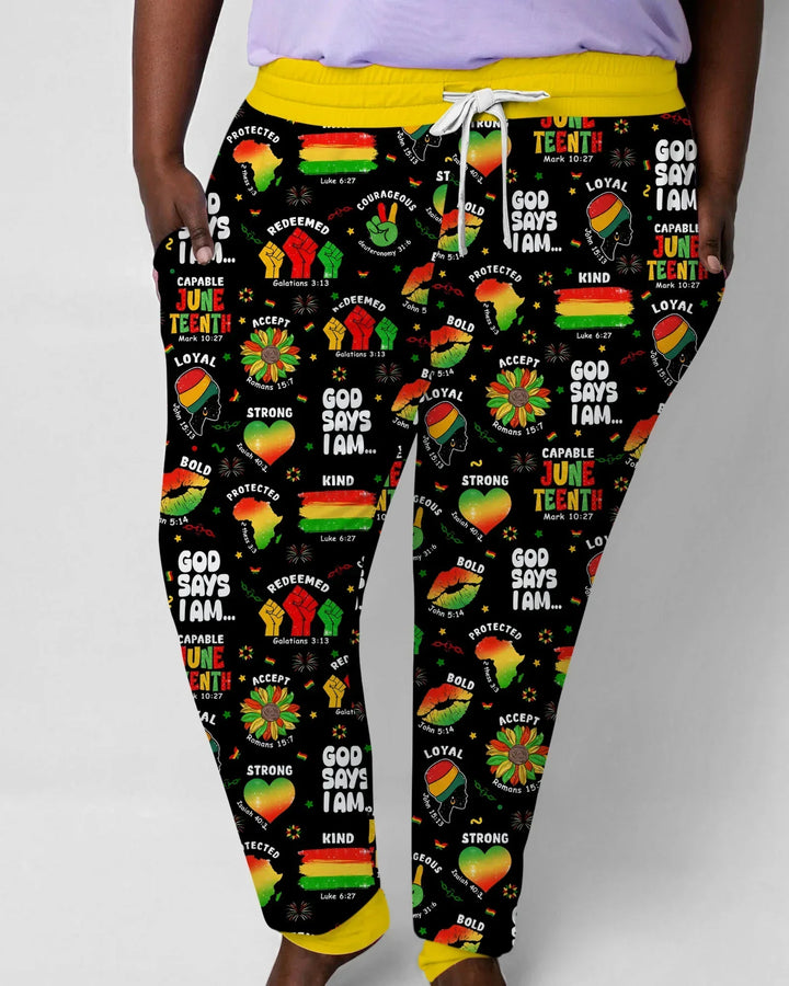 Gott sagt, ich bin Juneteenth Blessings Bambus Damen Pyjama Set