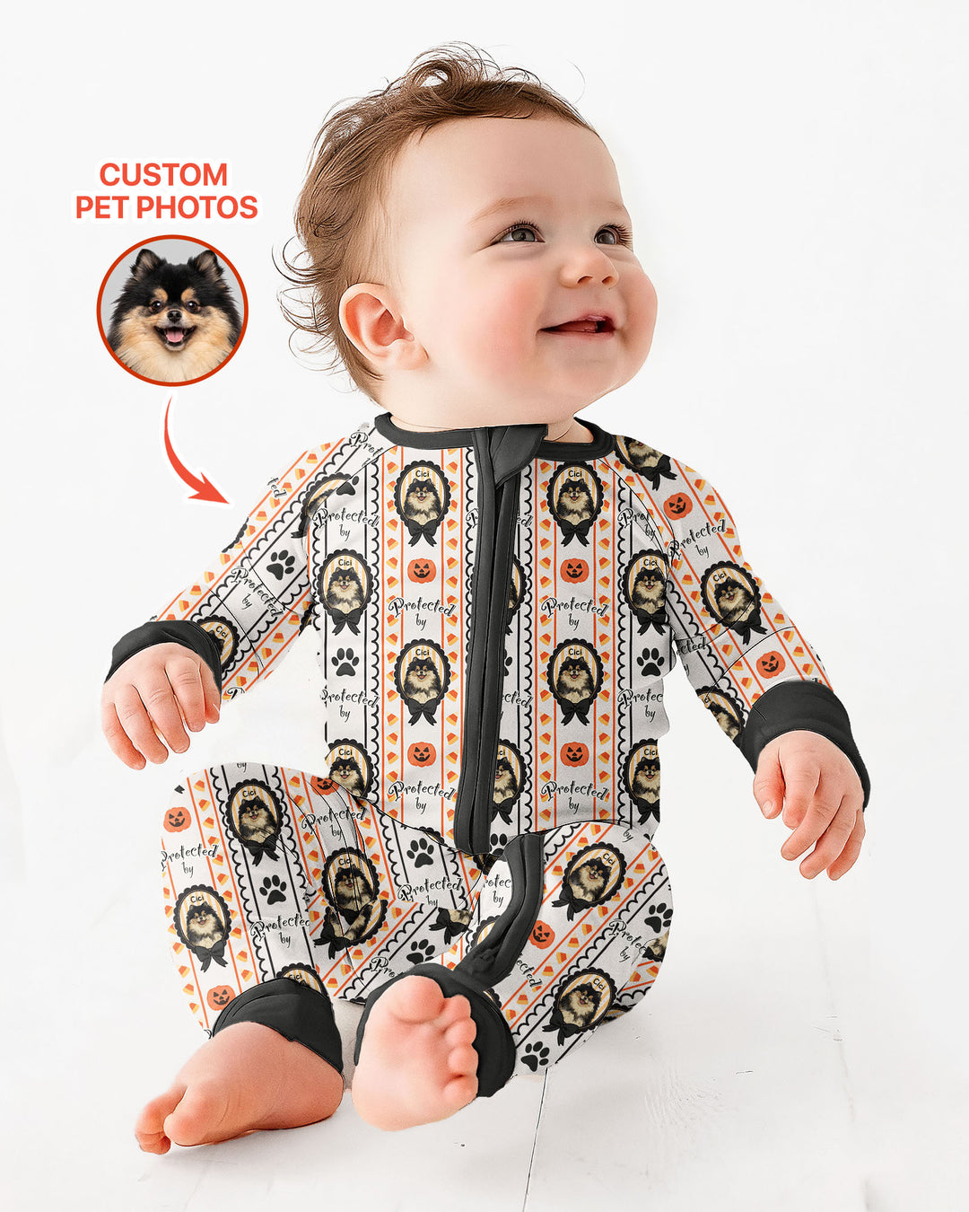 Gerippte Babykleidung mit individuellem Foto - Weich &amp; Skizzenhaft