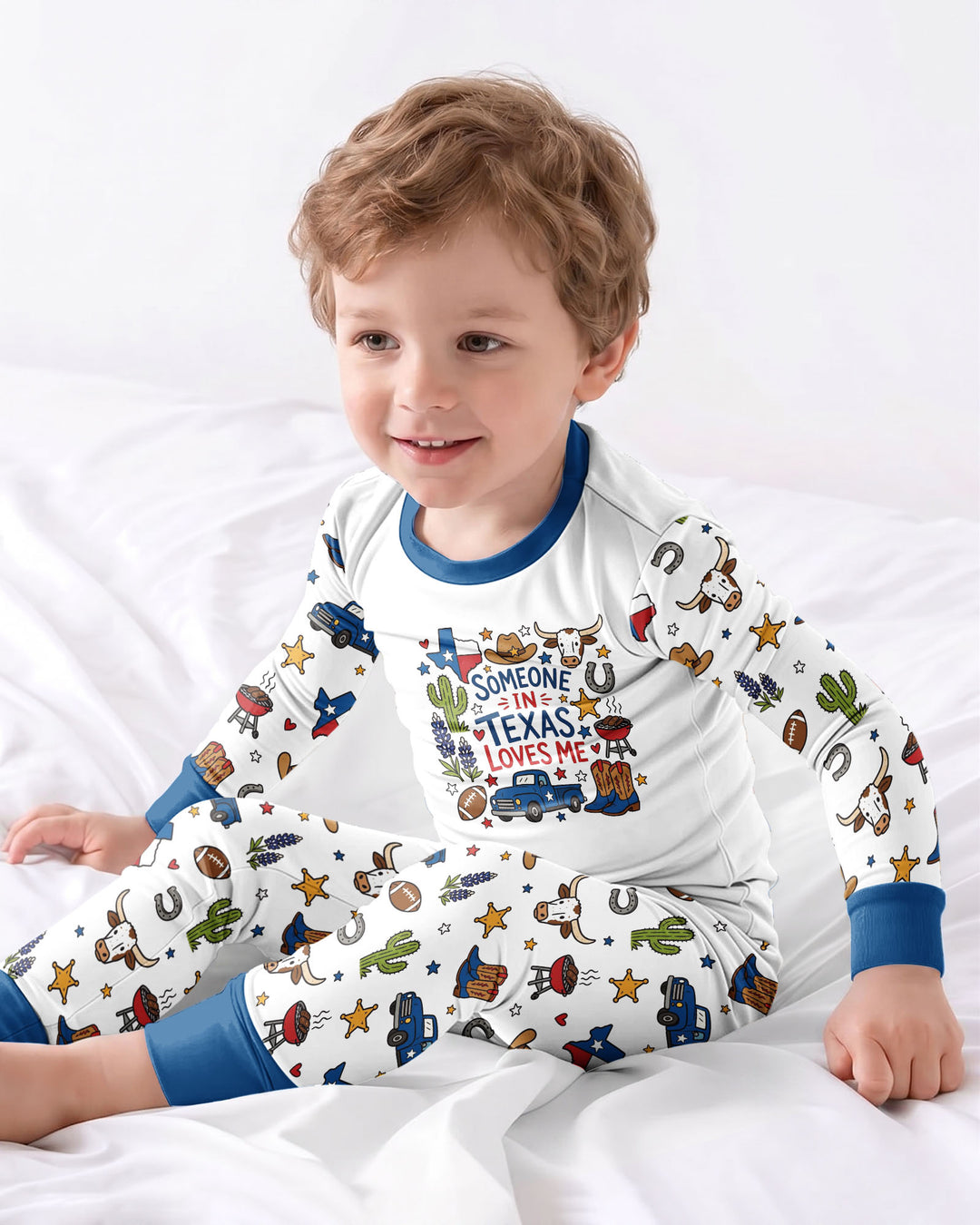Someone in Texas Loves Me Bamboo Two Piece Long Sleeve Pajama Set