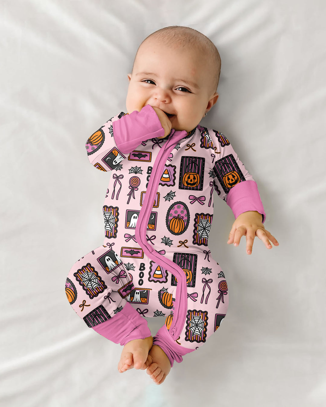 Spooky Preppy Pink Bamboo Convertible Zippy