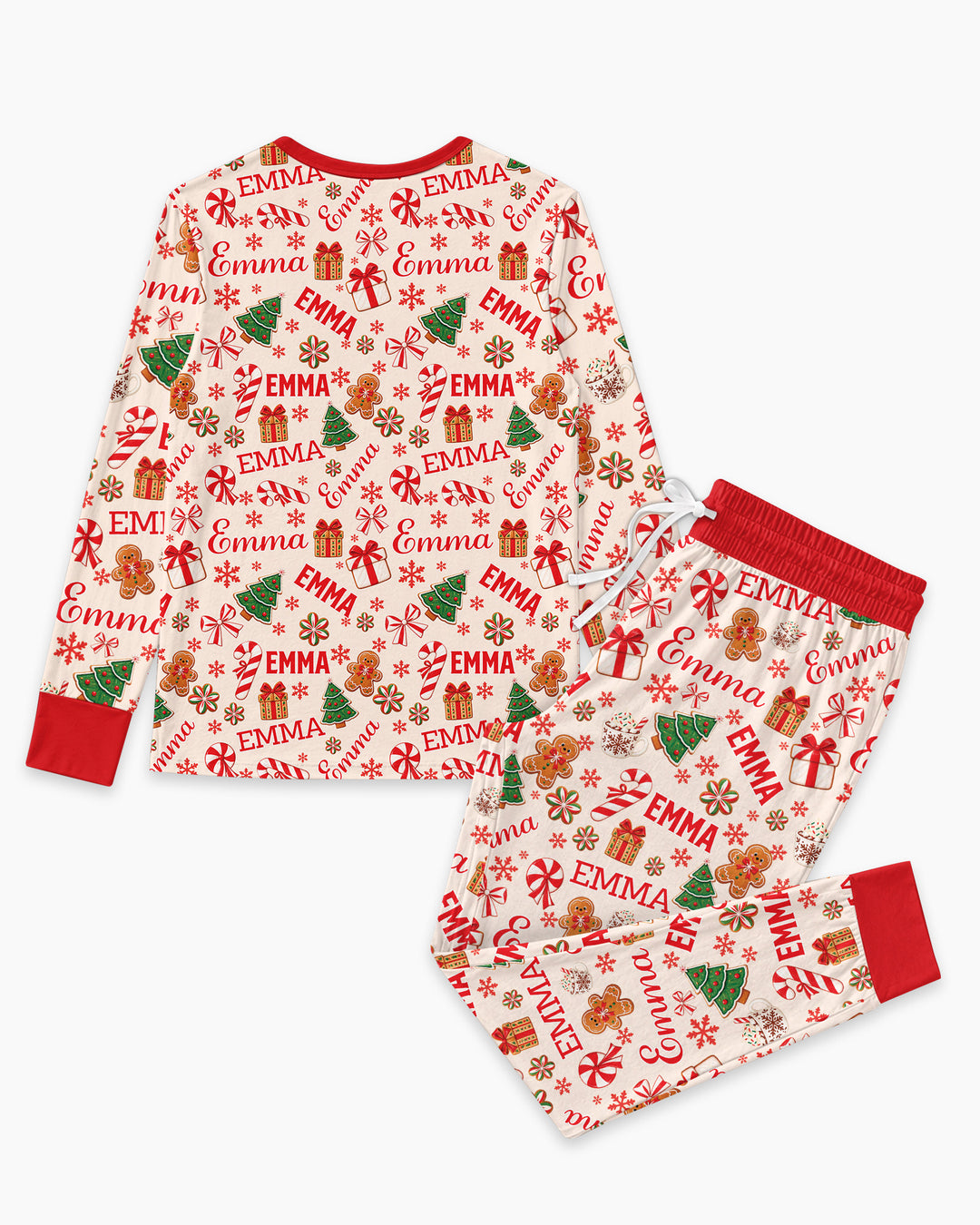 Merry Christmas Custom Name Bamboo Women Pajama Set
